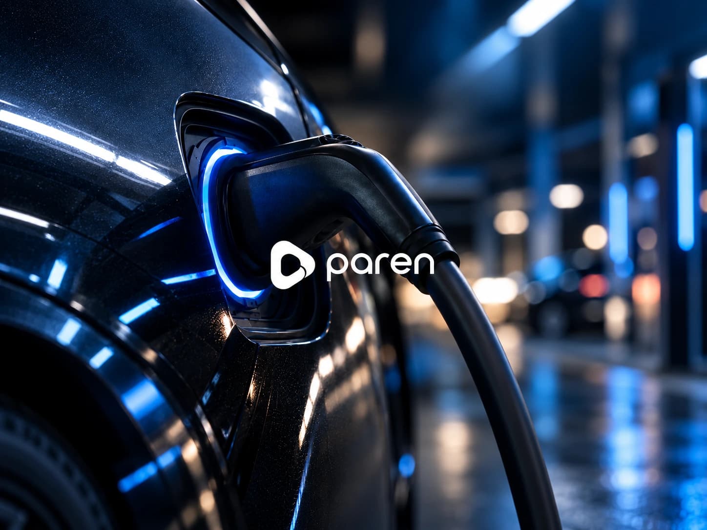 Paren branding on an electric vehicle charging connector